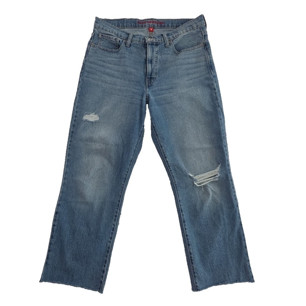 Lucky Brand Zoe Jeans Womens 12 (32W) Light Wash High-Rise Raw Hem Stretch